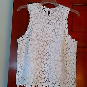 MICHAEL Michael Kors White Floral Lace Top
